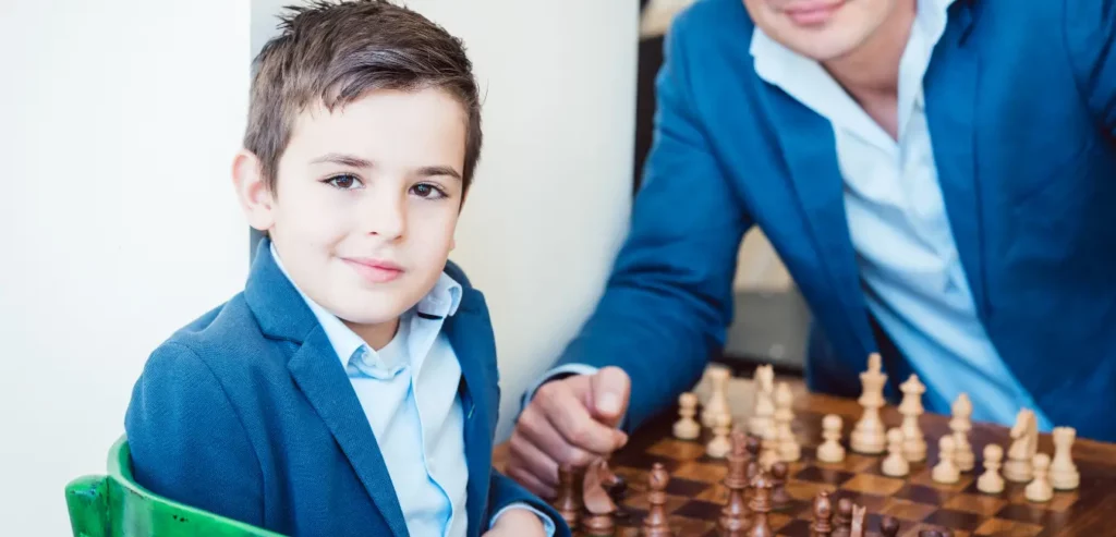 Child playing chess